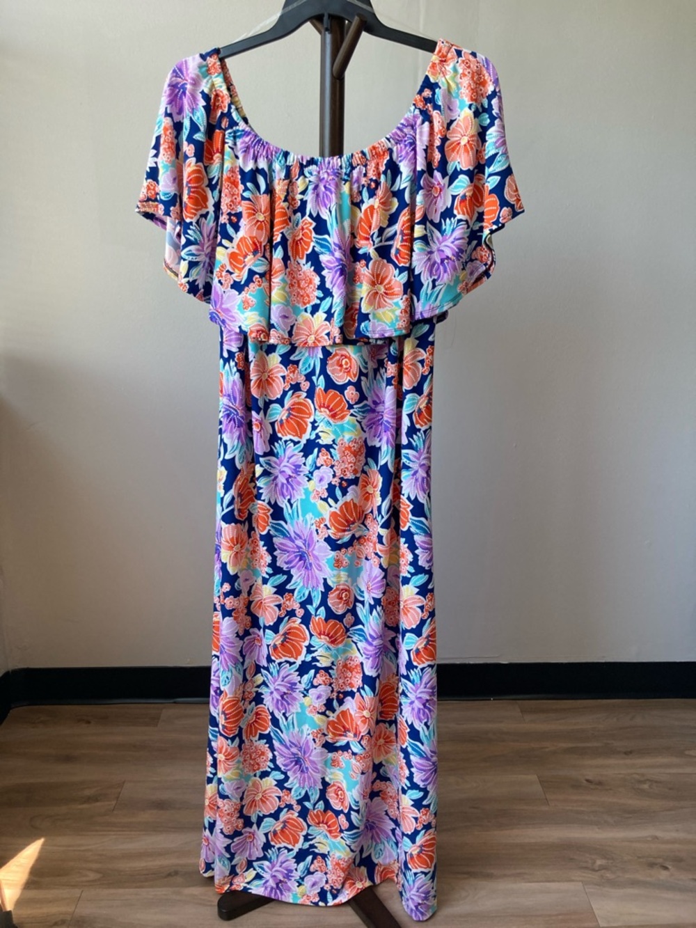 Ellen weaver dress floral print colorful pattern boho casual party size 3X